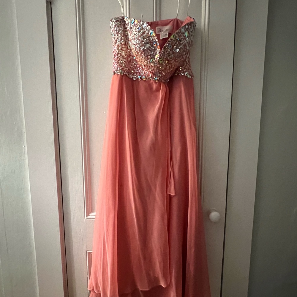 Strapless Pink Sequin Dress